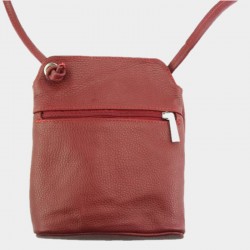 SAC POMPONS ROUGE L INSTANT CUIR