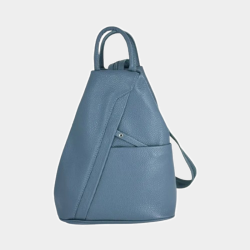 Stefania Cuir grainé BLEU AZUR